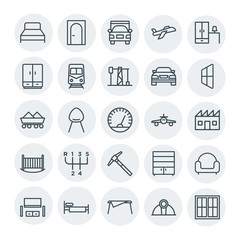 Modern Simple Set of transports, industry, furniture Vector outline Icons. Contains such Icons as  tool, home, closet,  laundry,  airplane and more on white background. Fully Editable. Pixel Perfect