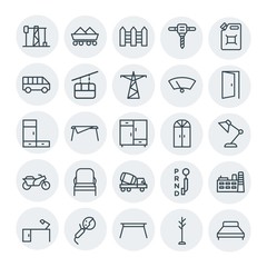Modern Simple Set of transports, industry, furniture Vector outline Icons. Contains such Icons as change,  industry,  worker,  stick,  plant and more on white background. Fully Editable. Pixel Perfect