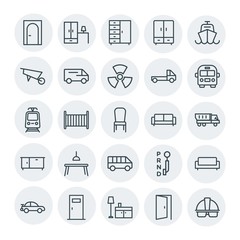 Modern Simple Set of transports, industry, furniture Vector outline Icons. Contains such Icons as  couch,  equipment,  transmission,  small and more on white background. Fully Editable. Pixel Perfect