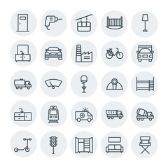 Modern Simple Set of transports, industry, furniture Vector outline Icons. Contains such Icons as entrance,  industry, traffic,  couch,  sky and more on white background. Fully Editable. Pixel Perfect