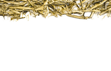 Wood shavings on white background