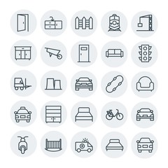 Modern Simple Set of transports, industry, furniture Vector outline Icons. Contains such Icons as  crib,  background,  interior,  automobile and more on white background. Fully Editable. Pixel Perfect