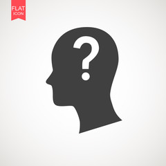 Unknown Person icon. Head with question mark vector icon Designed for web and app UI.
