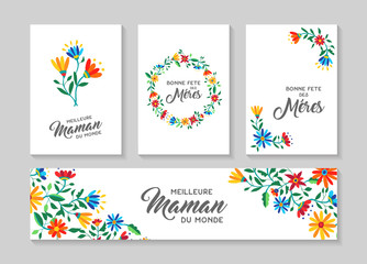 Happy Mother day french floral card and label set