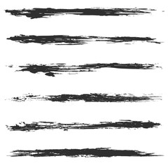 Vector set of grunge brush strokes.