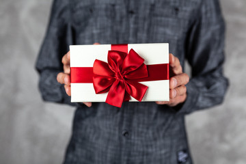 Man holding a present box