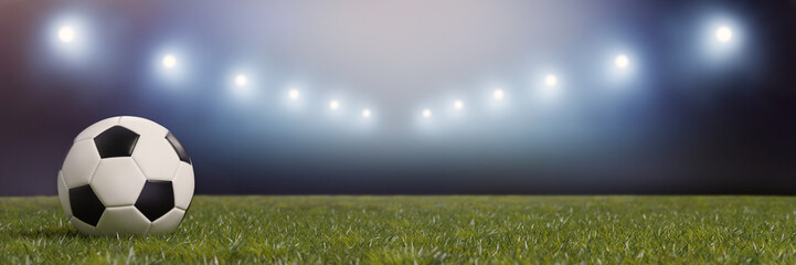 Fußball Stadion mit Licht bei Nacht © Robert Kneschke