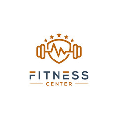 fitness gym logo template vector illustration