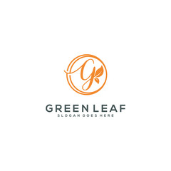 Green leaf logo template vector illustration