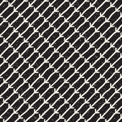 Hand drawn style ethnic seamless pattern. Abstract grungy geometric background in black and white.