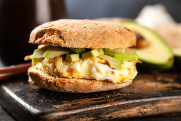 Avocado and egg sandwich