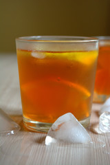 Iced tea with lemon and orange. Refreshment