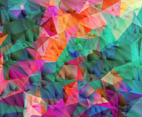 Obraz premium Colorful low poly triangular shapes geometric background with vibrant color tone.