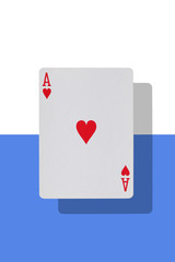ace  heart card on a graphic background