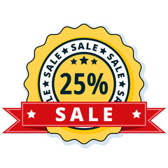 25% Sale label illustration