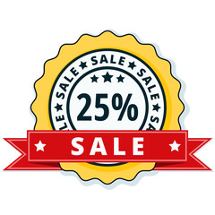 25% Sale label illustration