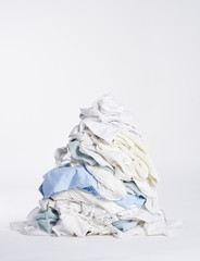 Laundry heap on the white background