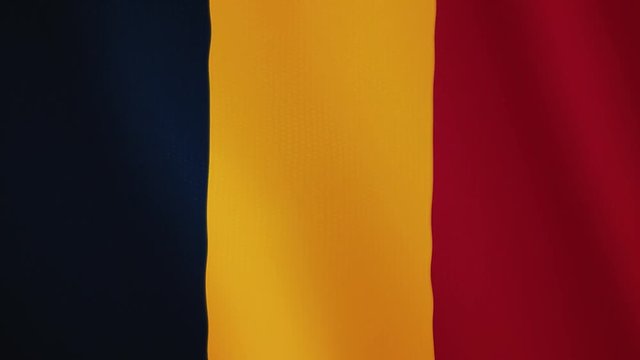 Chad flag waving animation. Full Screen. Symbol of the country.
