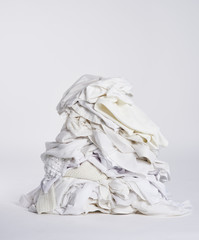 Laundry heap on the white background.