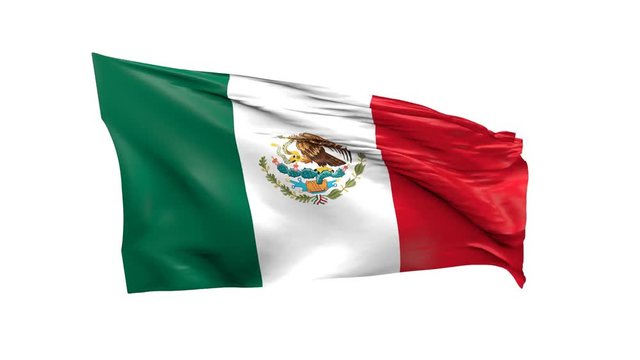 Waving flag of Mexico, 3d animation
