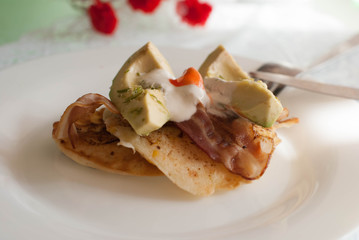 avocado and bacon pancakes for Breakfast