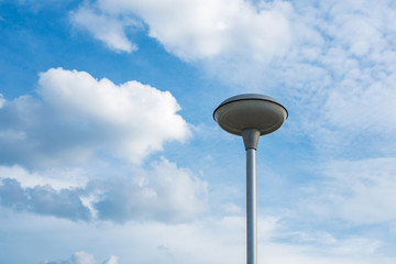Circle lamp and sky background clouds