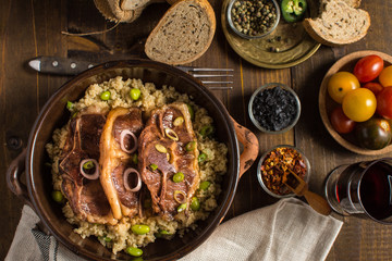 Homemade Lamb Loin Chops with Couscous and Soybean