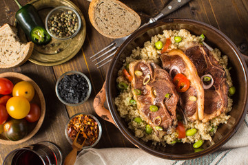 Homemade Lamb Loin Chops with Couscous and Soybean