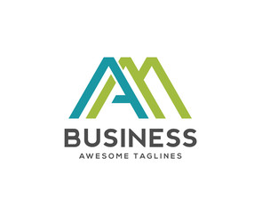 creative Letter AM logo design template elements. simple letter AM letter logo vector