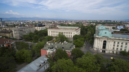 Aerial view of Sofia University St. Kliment Ohridski, Sofia, Bulgaria