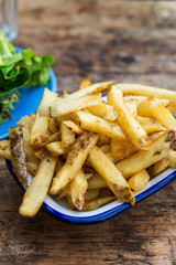 French Fries with Avocado and Mustard Salad