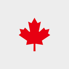 Red Maple Leaf. Canadian Flag Vector Shape.