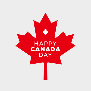 Canada Day Vector Illustration. Happy Canada Day Holiday Poster Design. Red Canadian Leaf Isolated on a white background
