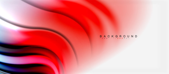 Blurred fluid colors background, abstract waves lines, vector illustration