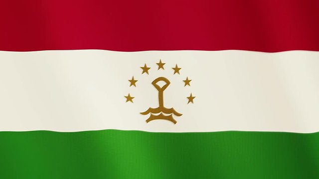 Tajikistan flag waving animation. Full Screen. Symbol of the country.
