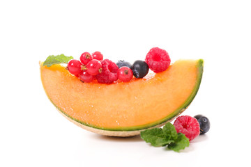 melon slice and berries