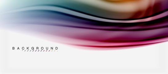 Blurred fluid colors background, abstract waves lines, vector illustration