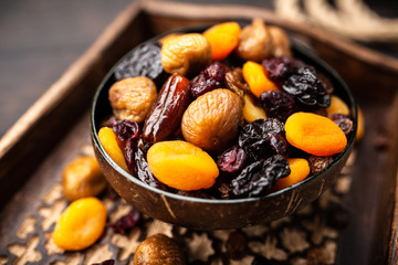 A mix of dried fruit