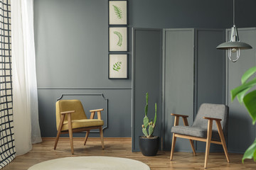 Two chairs in room interior