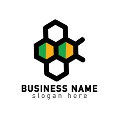 Fototapeta premium hexagon bee logo vector