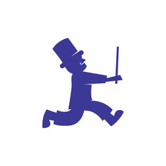 Huckster run with a box logo vector. Courier logo