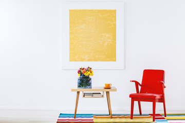 Red and yellow living room