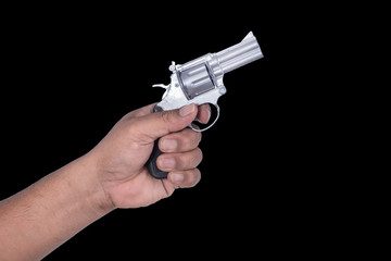 hand and gun