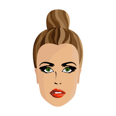 Female face on white background illustration