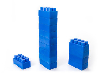 Fototapeta premium Chart made from color plastic blocks. Competition creativity concept