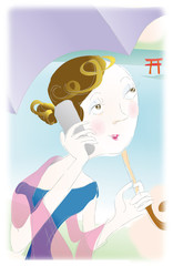 大鳥居とスマホ