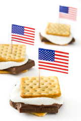 Homemade smores isolated on white background

