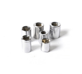 tools for locksmith work for various purposes on a white isolated background