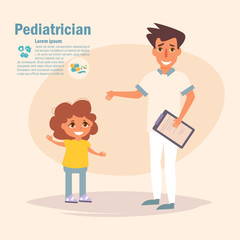 Pediatrician Vector. Cartoon.