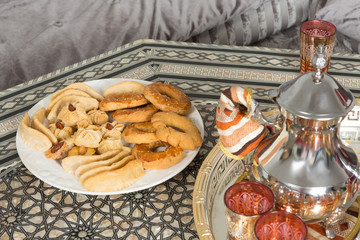 Moroccan tea tray and ramadan cookies